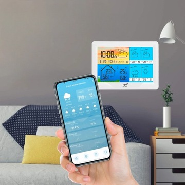 WiFi МЕТЕОСТАНЦИЯ БЕСПРОВОДНОЙ ТЕРМОМЕТР ANDROID iOS ПОГОДА НА 4 ДНЯ
