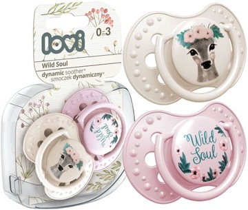 LOVI smoczek silikonowy dynamiczny 0-3m 2 szt Wild Soul Girl