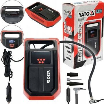 YATO KOMPRESOR SAMOCHODOWY Z WYŚWIETLACZEM LCD 120W