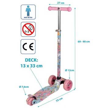 3-КОЛЕСНЫЙ БАЛАНСИРОВАННЫЙ СКУТЕР ENERO MAXI UNICORN СО СВЕТОДИОДНЫМИ КОЛЕСАМИ