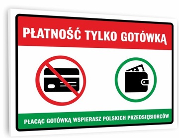 Tabliczka Płatność GOTÓWKĄ GOTÓKA Wspieram