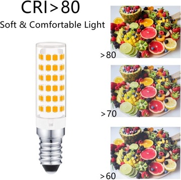 Лампа светодиодная Е14, теплый белый, 7 Вт, Светодиодная лампа Е14, кукурузная лампочка 3000 К 5шт.