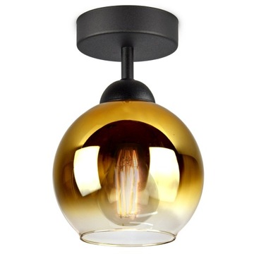 Lampa Żyrandol Plafon Szklana Złota Kula LED