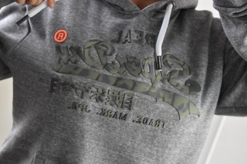 Superdry Bluza Hoody Melanż z kapturem męska Logo L