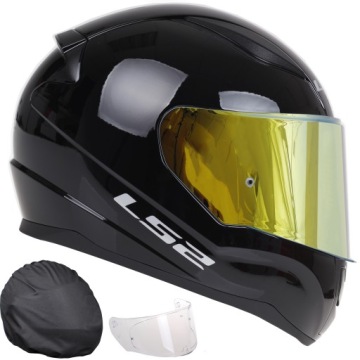 KASK MOTOCYKLOWY LS2 FF353 RAPID II CZARNY SYSTEM PINLOCK 2 szyby