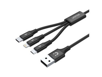 kabel USB 3w1 micro USB/Lightning/Typ-C Unitek