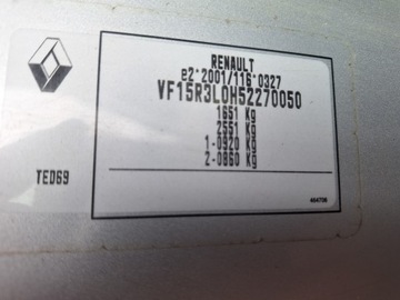 RENAULT CLIO 4 IV SKLO (OKNO) STŘÍBRNÁ VÍKO KUFRU KUFRU 5D TED69