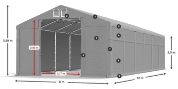 6x12 [2,5 м] DAS 560 Вт склада Строительная палатка