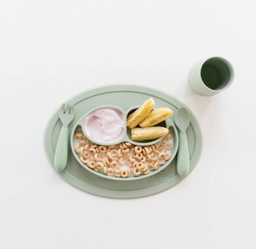 Мини-набор для кормления силиконовая посуда, пастельно-зеленый EZPZ