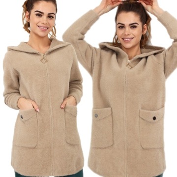 ALPAKA SWETER BLUZA SPORTOWA KAPTUR CAMELOWY 2343