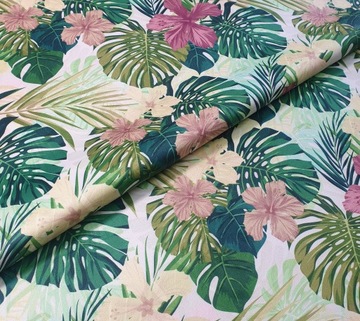 ! TKANINA OBICIOWA TROPIC MONSTER wzór SOFT WELUR