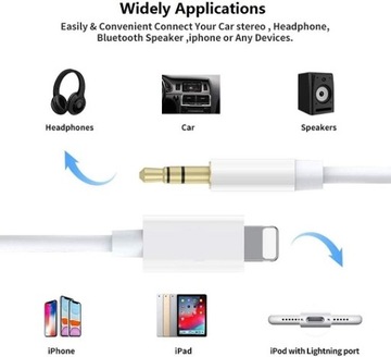 Aux-кабель мини-джек 3,5 мм для iPhone Lightning 1 м