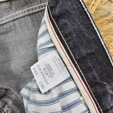 Spodnie Jeansowe LEVIS 514 Nowe z Metkami Szare Proste Dżins Denim 40x30