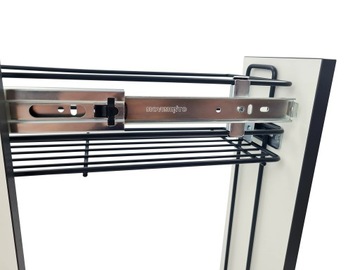 ДВУХЯРОВАЯ ГРУЗОВАЯ КОРЗИНА, 200мм, БЕСШУМНОЕ ЗАКРЫТИЕ, БЕЛАЯ