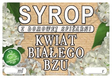Etykieta na SYROP - KWIAT BIAŁEGO BZU 20 szt.
