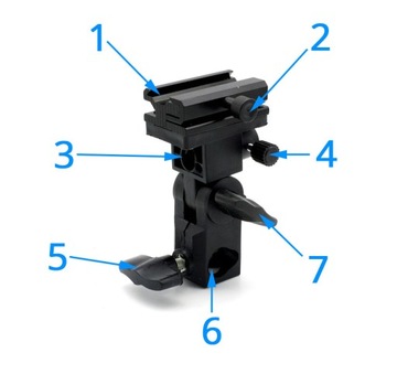 Регулируемый держатель для вспышки и зонта с металлическими салазками тип 2
