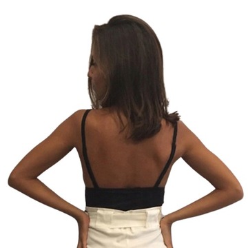 CROP TOP SKÓRA SKÓRZANY BEZ PLECÓW CLASSY SEXY