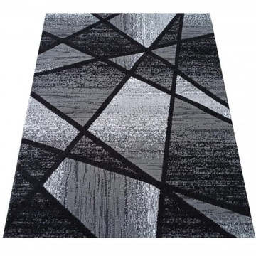 Dywan nowoczesny szaro-czarny tani BCF 120x170