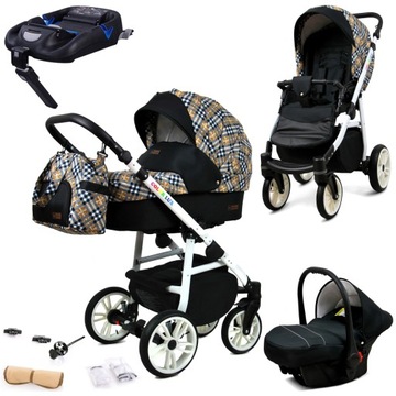 Wózek 4w1 dziecięcy BabyLux ColorLux + baza Isofix