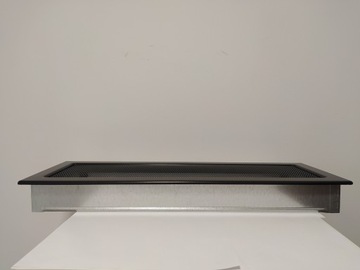 Решетка вентиляционная для камина РЕШЕТКИ 17х49 Черный с декоративной сеткой