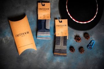 3Молодежные носки Kamido OUTDOOR, шерсть мериноса, серые и оранжевые 39-42