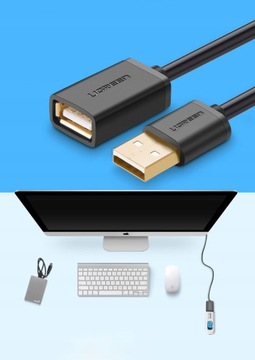 ЗЕЛЕНЫЙ УДЛИНИТЕЛЬНЫЙ КАБЕЛЬ С ДЛИННЫМ ПРОВОДОМ РАЗЪЕМ USB-A 2.0 К USB-A 2.0 2 М