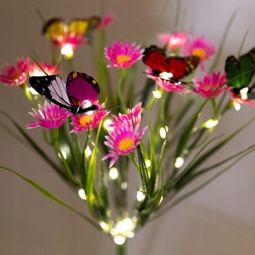 Садовый светильник на солнечной энергии, ЛУГ, цветы, бабочки, украшение для сада