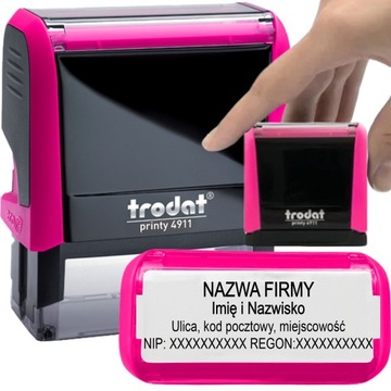 PIECZĄTKA TRODAT 4911 DO 4 LINII FIRMOWA IMIENNA BIUROWA PROJEKT + GUMKA