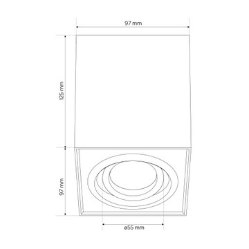 OPRAWA NATYNKOWA HALOGENOWA RUCHOMA GU10 KWADRAT CZARNA EDO
