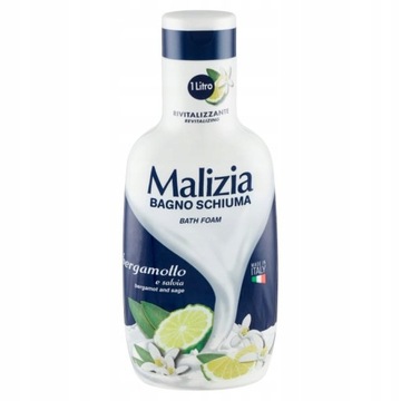 MALIZIA WŁOSKI PŁYN DO KĄPIELI BERGAMOT SAGE Bergamotto e Salvia 1l