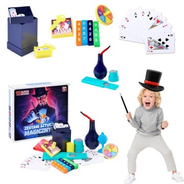 SZTUCZKI ILUZJA DUŻY ZESTAW 12 MAŁY MAGIK ZESTAW SZTUCZEK MAGICZNYCH