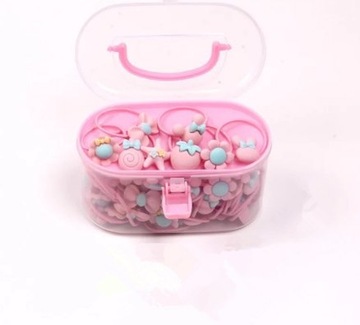 Набор разноцветных резинок для волос - 40 штук, тип II.