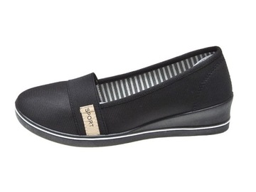 Tenisówki z gumką na koturnie SB-9 Black r.39