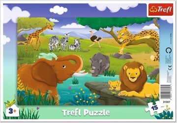 TREFL Puzzle Ramkowe 15 | Sawanna