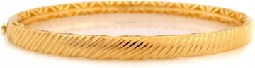 Złota bransoletka 585 sztywna bangle przez rękę wyjątkowy wzór na prezent