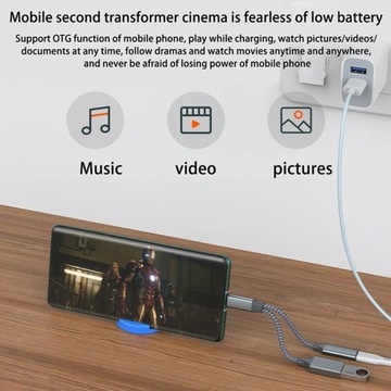 1 шт. OTG-адаптер 2-в-1 Type-C с блоком питания PD10W Extern для мобильного телефона