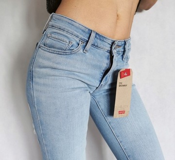 rurki LEVI`S 711 Skinny W25 L32 XS 34 Levis jasne