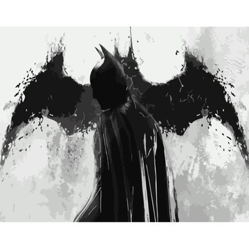 MALOWANIE PO NUMERACH obraz na prezent, Batman Czarny Rycerz Bohater 40x50