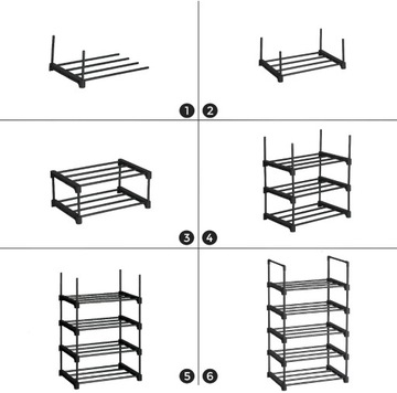 REGAŁ NA BUTY SZAFKA ORGANIZER METALOWY 5 PÓŁEK 2x