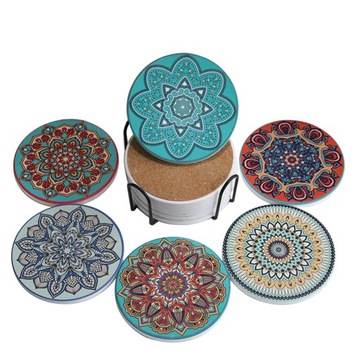 6 sztuk/zestaw kolorowe okrągłe ceramiczne Coaster