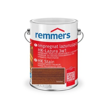 Impregnat lazurujący do drewna Remmers HK-Lazura 3w1 kasztan 2,5 l