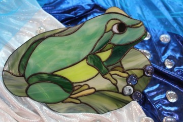 Витражная лягушка Тиффани символ счастья, подарок