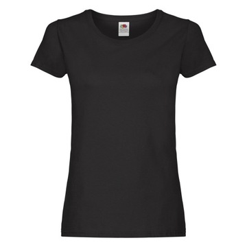 KOSZULKA DAMSKA Fruit of The Loom T-SHIRT DAMSKI Black XS