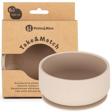PETITE&MARS SILIKONOWA DWUKOLOROWA MISECZKA Z PRZYSSAWKĄ