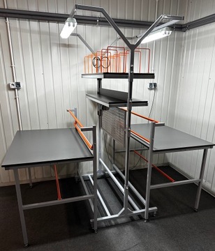 DWUSTRONNE STANOWISKO DO PAKOWANIA / DWA MIEJSCA ROBOCZE / OŚWIETLENIE LED