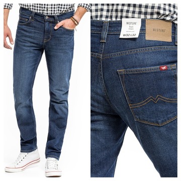 MUSTANG VEGAS MĘSKIE SPODNIE JEANSOWE SLIM FIT DŻINS ZWĘŻANE W32 L32