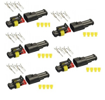 WTYK KOSTKA ZŁĄCZE HERMETYCZNE 2 PIN ZESTAW 5 szt