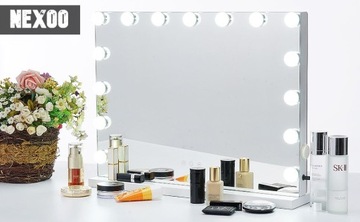 ГОЛЛИВУДСКОЕ ЗЕРКАЛО ДЛЯ МАКИЯЖА СВЕТОДИОДНАЯ ПОДСВЕТКА С ЗАРЯДКОЙ USB 58X46CM