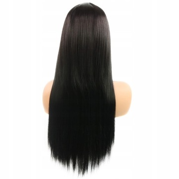 Парик для косплея, черный длинный прямой парик 72 см