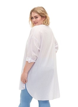 ТУНИКА OVERSIZE С ПОЛОСАМИ ФИОЛЕТОВЫЙ ХЛОПКОВЫЙ ZIZZI PLUS SIZE 353B 52